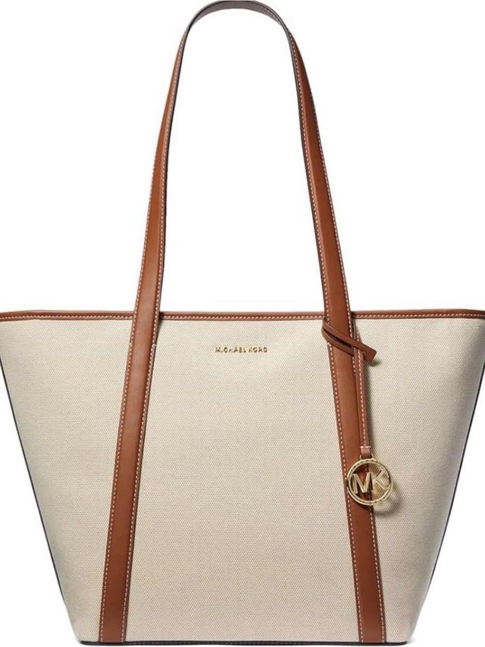 Michael Kors Jet Set Travel Large Top Zip Tote, Natural/Luggage